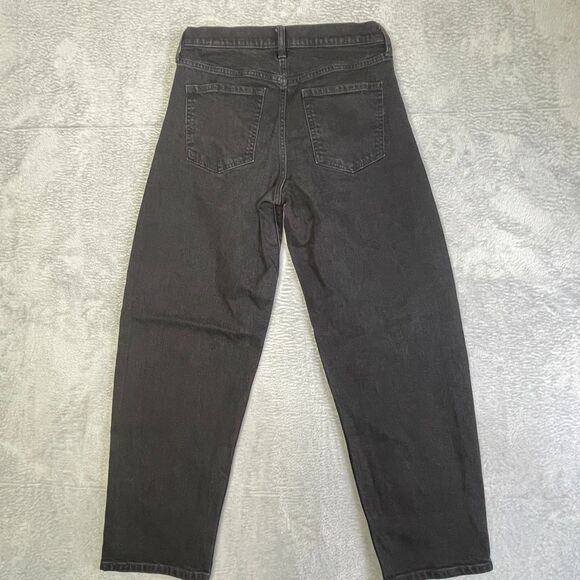 Banana Republic Womens Size 27 Mid Rise Barrel‎ Ankle Jeans Washed Black Western - Picture 4 of 13